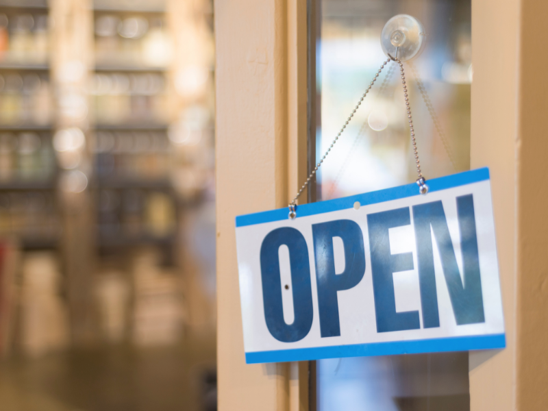 open for business sign